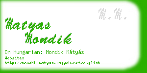 matyas mondik business card