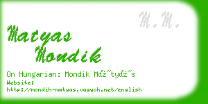 matyas mondik business card